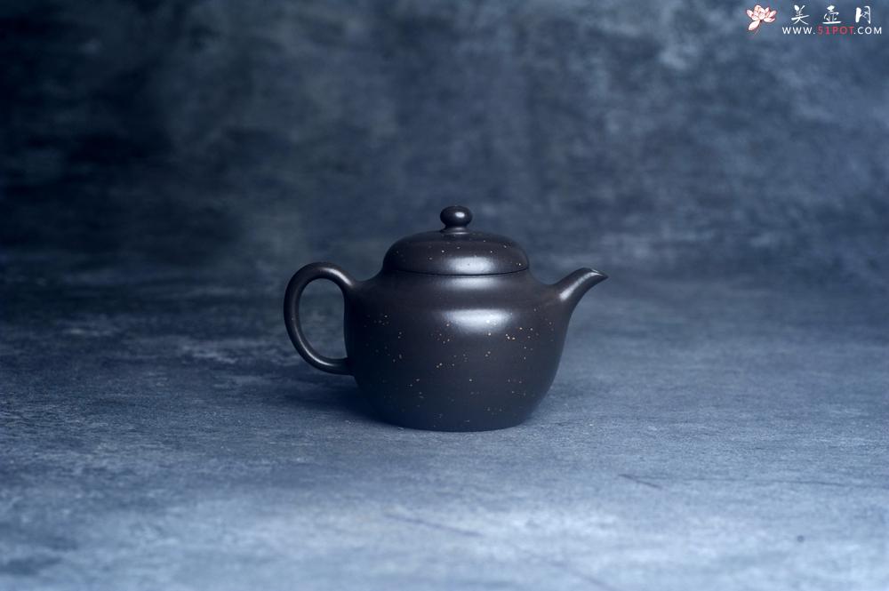 紫砂壶图片：美壶特惠 特好黑泥铺砂莲子壶 茶人醉爱 - 美壶网