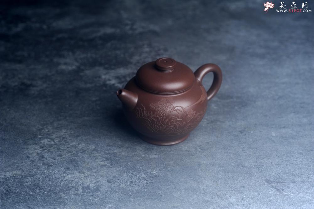 紫砂壶图片：美壶特惠 特好老紫泥山水佳音巨轮壶 茶人醉爱 - 美壶网