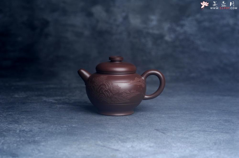 紫砂壶图片：美壶特惠 特好老紫泥山水佳音巨轮壶 茶人醉爱 - 美壶网