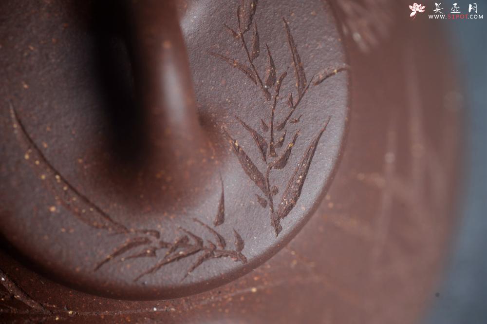 紫砂壶图片：美壶特惠 特好老紫泥子冶石瓢 刻竹特文气 - 美壶网