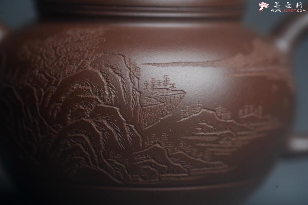 紫砂壶图片：美壶特惠 特好老紫泥山水佳音巨轮壶 茶人醉爱 - 美壶网