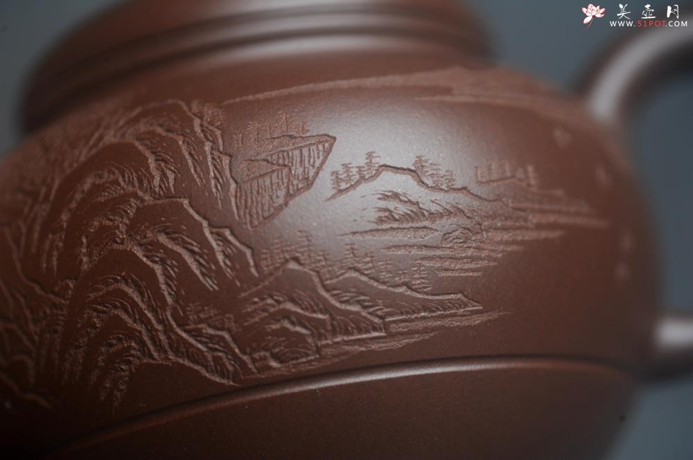 紫砂壶图片：美壶特惠 特好老紫泥山水佳音巨轮壶 茶人醉爱 - 美壶网