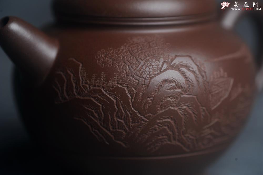 紫砂壶图片：美壶特惠 特好老紫泥山水佳音巨轮壶 茶人醉爱 - 美壶网