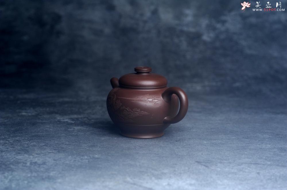 紫砂壶图片：美壶特惠 特好老紫泥山水佳音巨轮壶 茶人醉爱 - 美壶网
