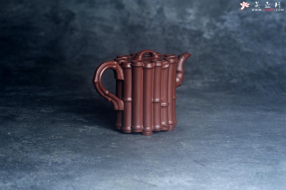 紫砂壶图片:实力派工艺师周斌精工底槽清十六竹壶 - 美壶网