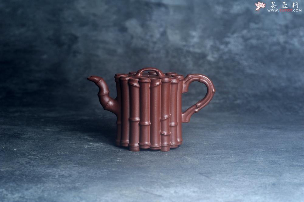 紫砂壶图片:实力派工艺师周斌精工底槽清十六竹壶 - 美壶网