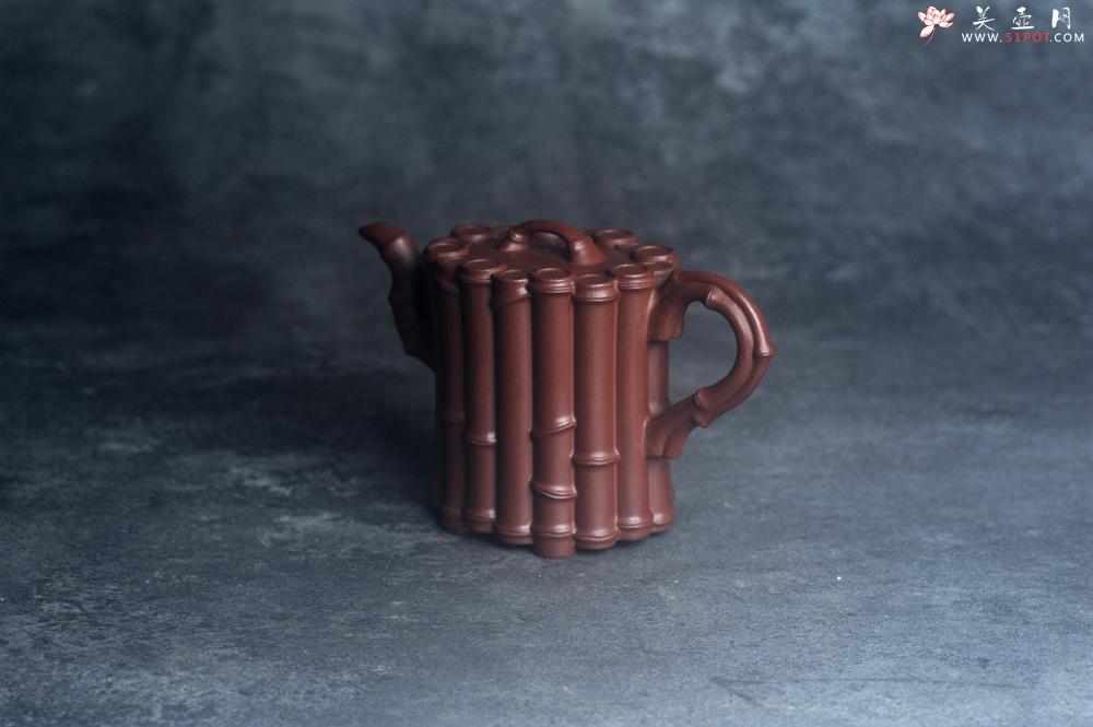 紫砂壶图片:实力派工艺师周斌精工底槽清十六竹壶 - 美壶网