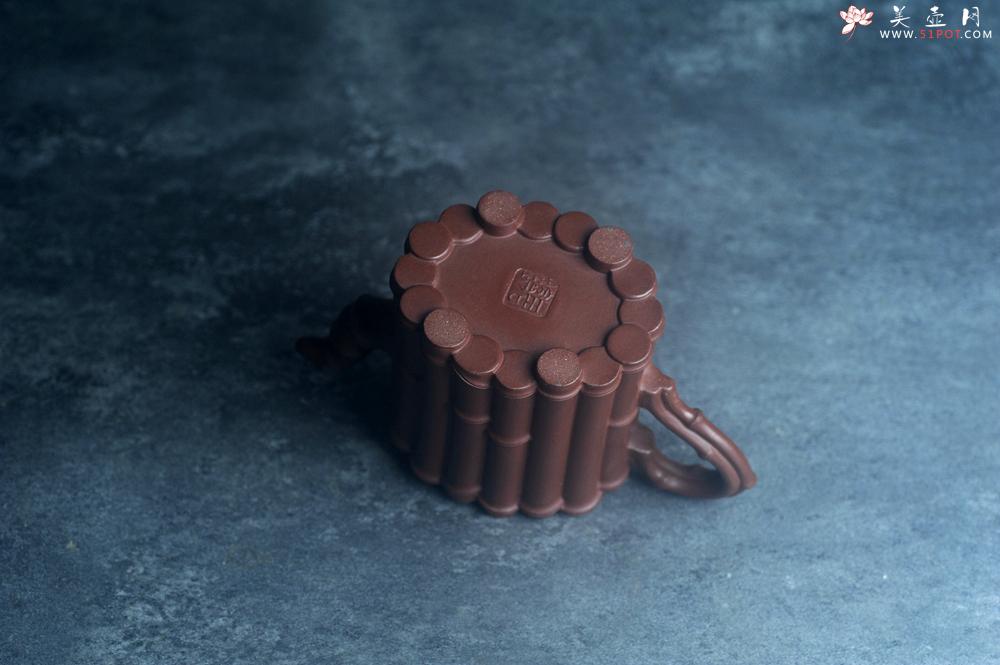 紫砂壶图片:实力派工艺师周斌精工底槽清十六竹壶 - 美壶网