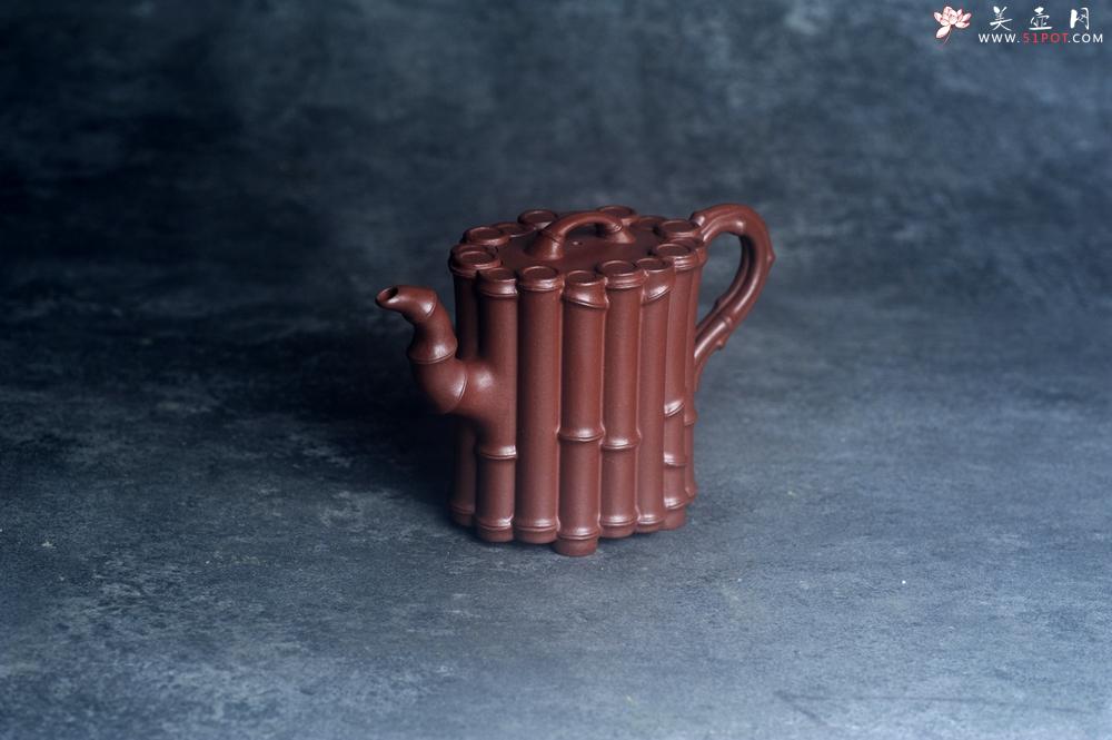 紫砂壶图片:实力派工艺师周斌精工底槽清十六竹壶 - 美壶网