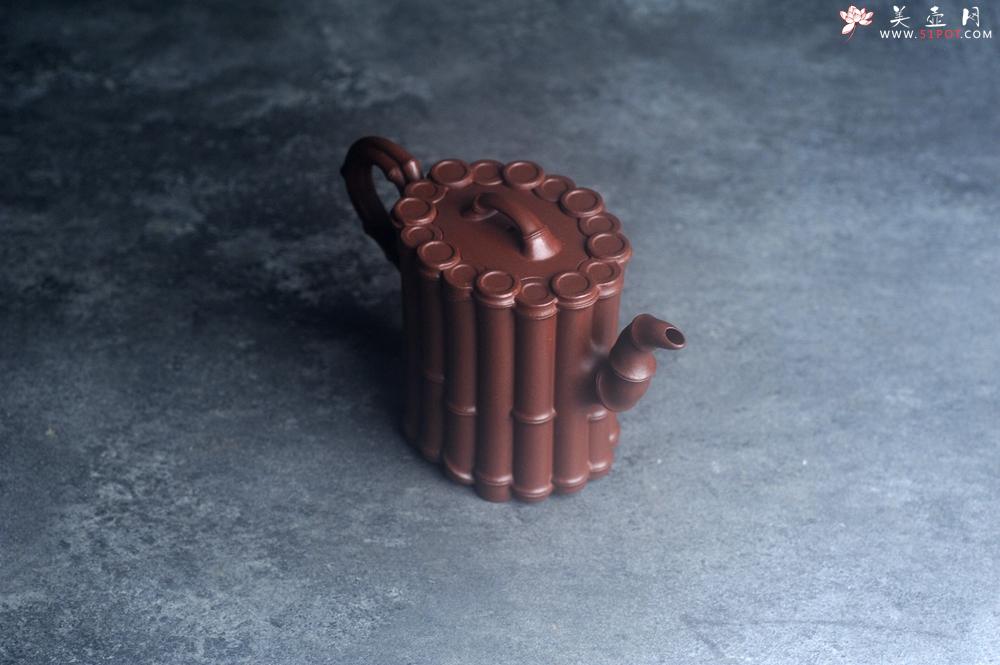 紫砂壶图片:实力派工艺师周斌精工底槽清十六竹壶 - 美壶网