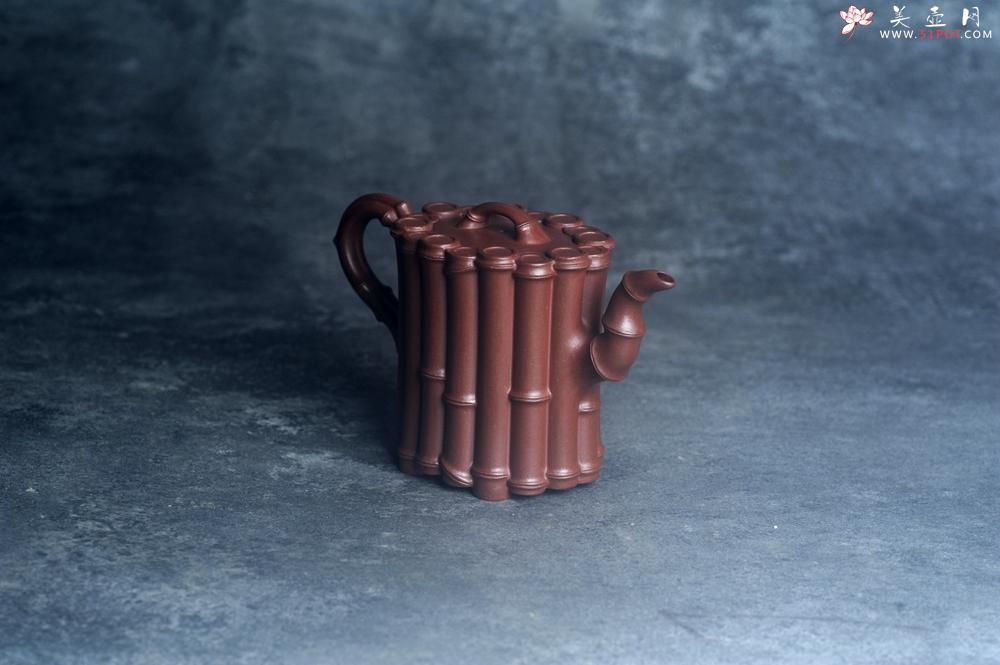 紫砂壶图片:实力派工艺师周斌精工底槽清十六竹壶 - 美壶网
