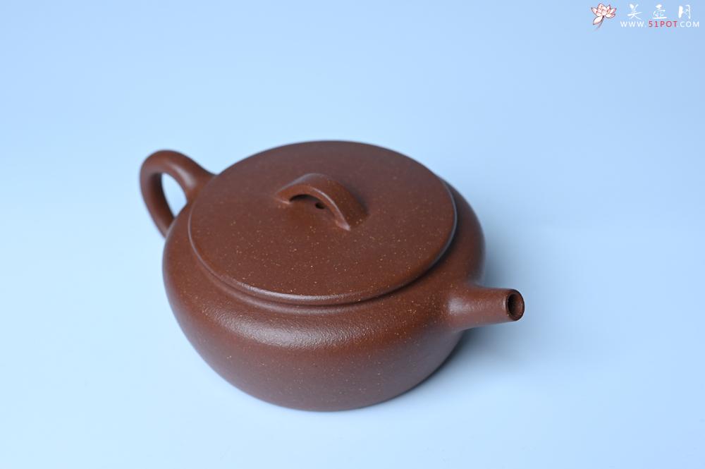 紫砂壶图片:美壶特惠 优质红降坡泥大口玉扁壶 茶人醉爱 - 美壶网