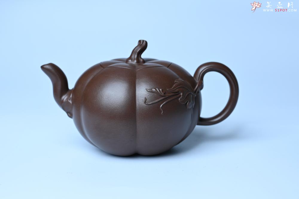 紫砂壶图片：美壶特惠 特好老紫泥南瓜壶 肌理丰富生动 茶人醉爱 - 美壶网