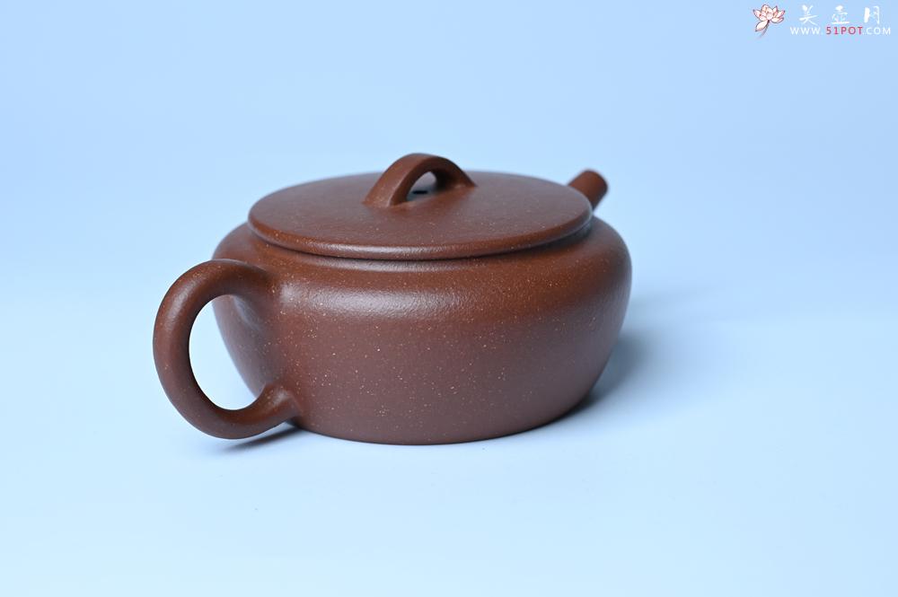 紫砂壶图片:美壶特惠 优质红降坡泥大口玉扁壶 茶人醉爱 - 美壶网