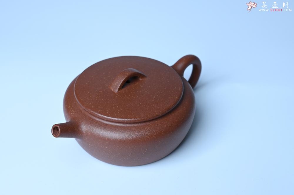 紫砂壶图片:美壶特惠 优质红降坡泥大口玉扁壶 茶人醉爱 - 美壶网