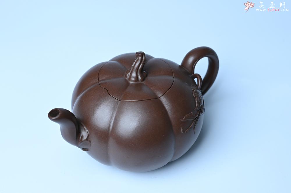 紫砂壶图片：美壶特惠 特好老紫泥南瓜壶 肌理丰富生动 茶人醉爱 - 美壶网