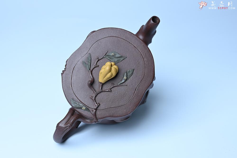 紫砂壶图片：美壶特惠 精致老紫泥佛手壶 肌理生动 底部刻佛手祥云特文气 - 美壶网