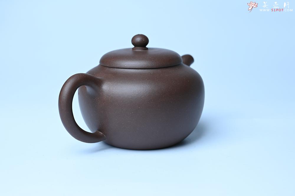 紫砂壶图片：毛国强入室弟子黄云初 特好老紫泥心无挂碍莲子壶 名家何水法书法 刘世涛伯陶刻 - 美壶网