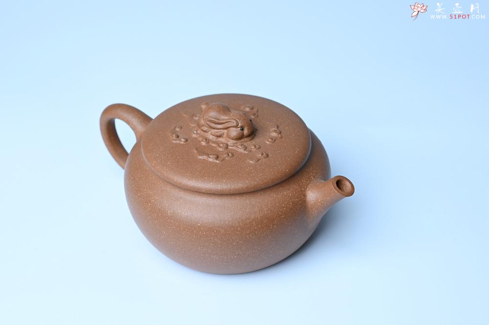 紫砂壶图片：美壶特惠 优质降坡泥花鸟听兔壶 茶人醉爱 - 美壶网