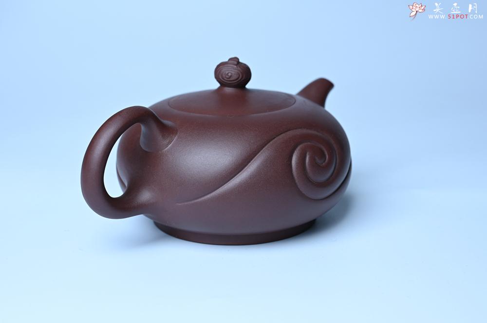 紫砂壶图片：美壶双11特惠 盖花泥 精工油润老紫泥如意半珠 茶人醉爱 - 美壶网