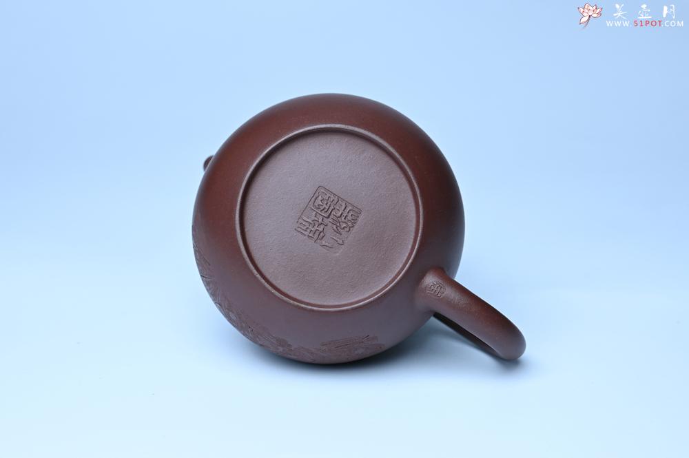 紫砂壶图片：油润底曹青 全手工西施茶壶 玉洁冰清 接天莲叶无穷碧 映日荷花别样红 - 美壶网