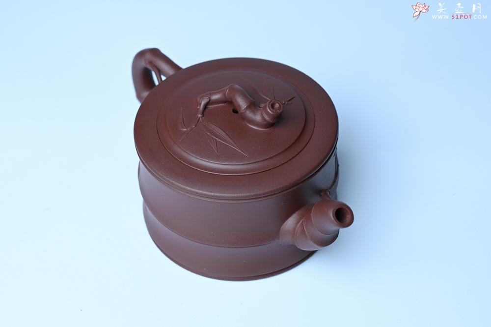 紫砂壶图片：美壶特惠 精致紫泥可心竹段壶 茶人醉爱 - 美壶网