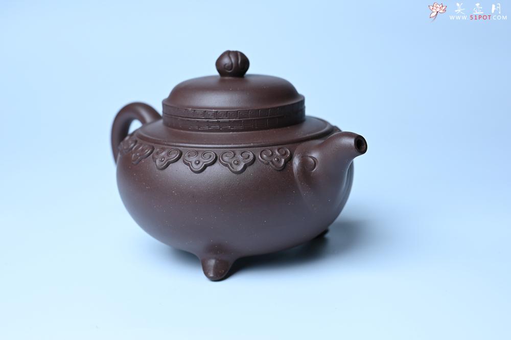 紫砂壶图片：美壶特惠 精致紫泥云肩如意壶 茶人醉爱 - 美壶网