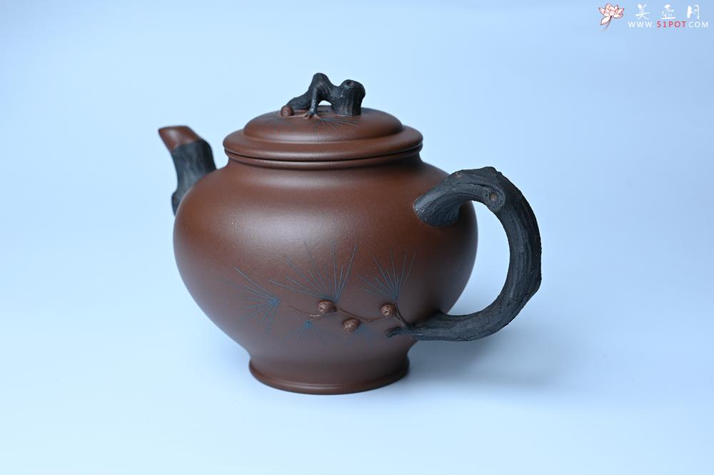 紫砂壶图片：美壶特惠 精致报春系列之松报春壶 - 美壶网