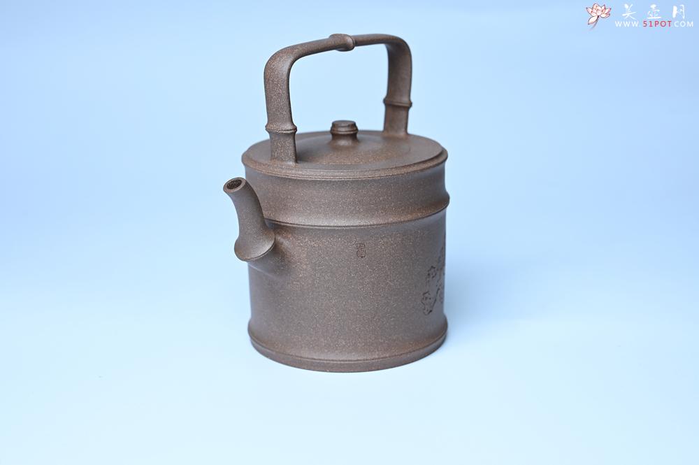 紫砂壶图片：美壶特惠 特好老段泥 精工知（知了）足（竹子）提梁 挺拔秀雅 - 美壶网