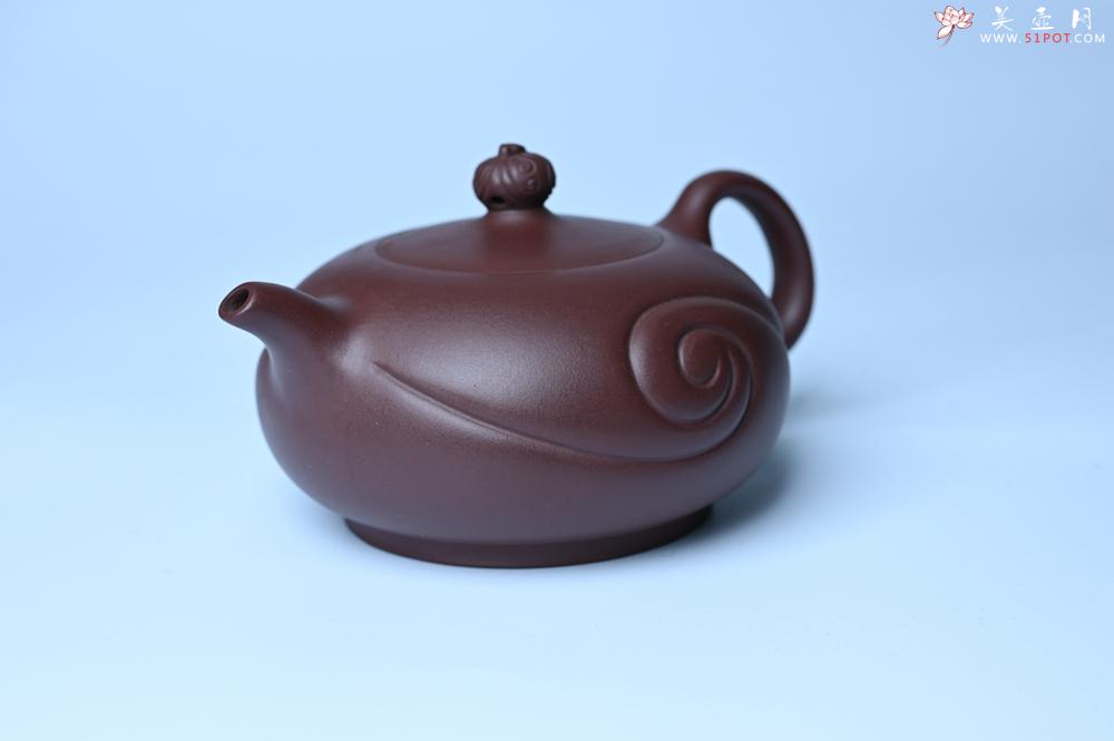 紫砂壶图片：美壶双11特惠 盖花泥 精工油润老紫泥如意半珠 茶人醉爱 - 美壶网