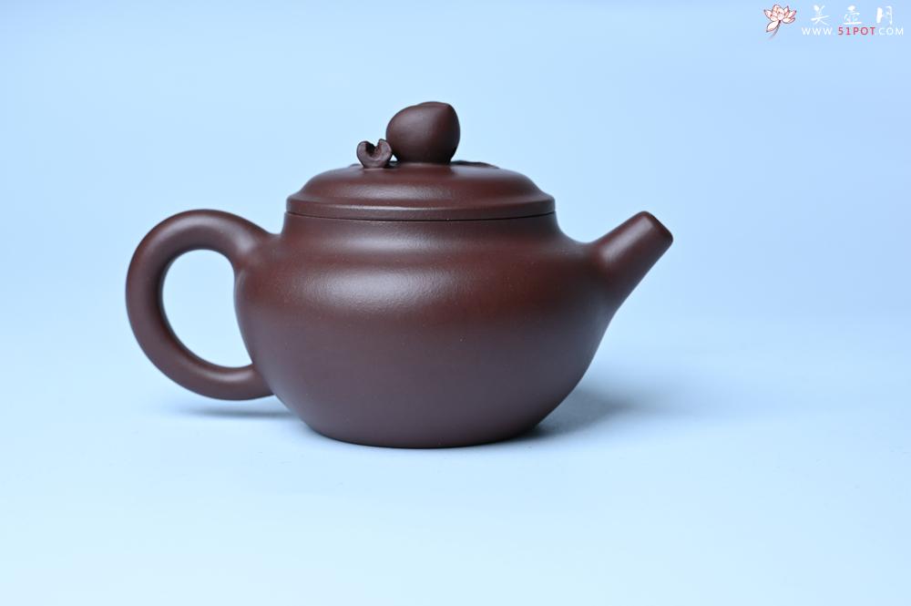 紫砂壶图片：特好老紫泥全手工寿桃壶 茶人醉爱 - 美壶网