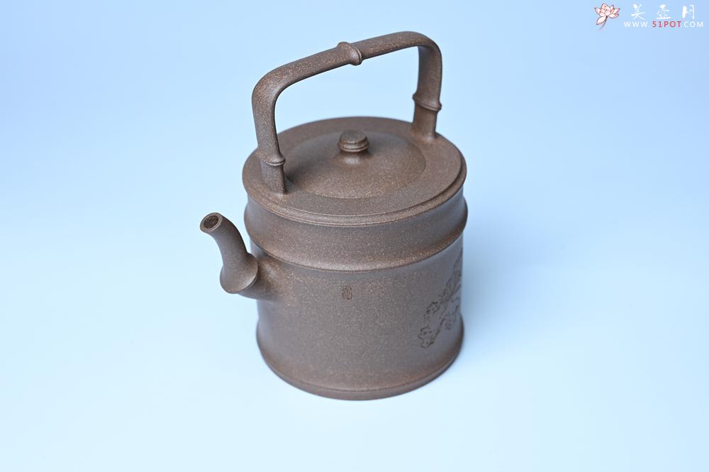紫砂壶图片：美壶特惠 特好老段泥 精工知（知了）足（竹子）提梁 挺拔秀雅 - 美壶网