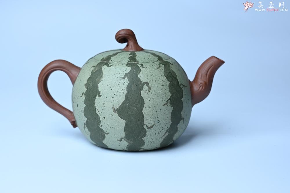 紫砂壶图片：美壶特惠 精致西瓜紫砂壶 茶人醉爱 - 美壶网