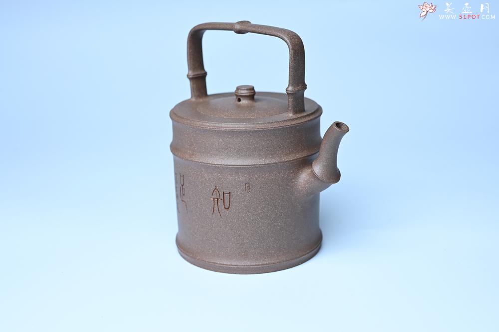 紫砂壶图片：美壶特惠 特好老段泥 精工知（知了）足（竹子）提梁 挺拔秀雅 - 美壶网