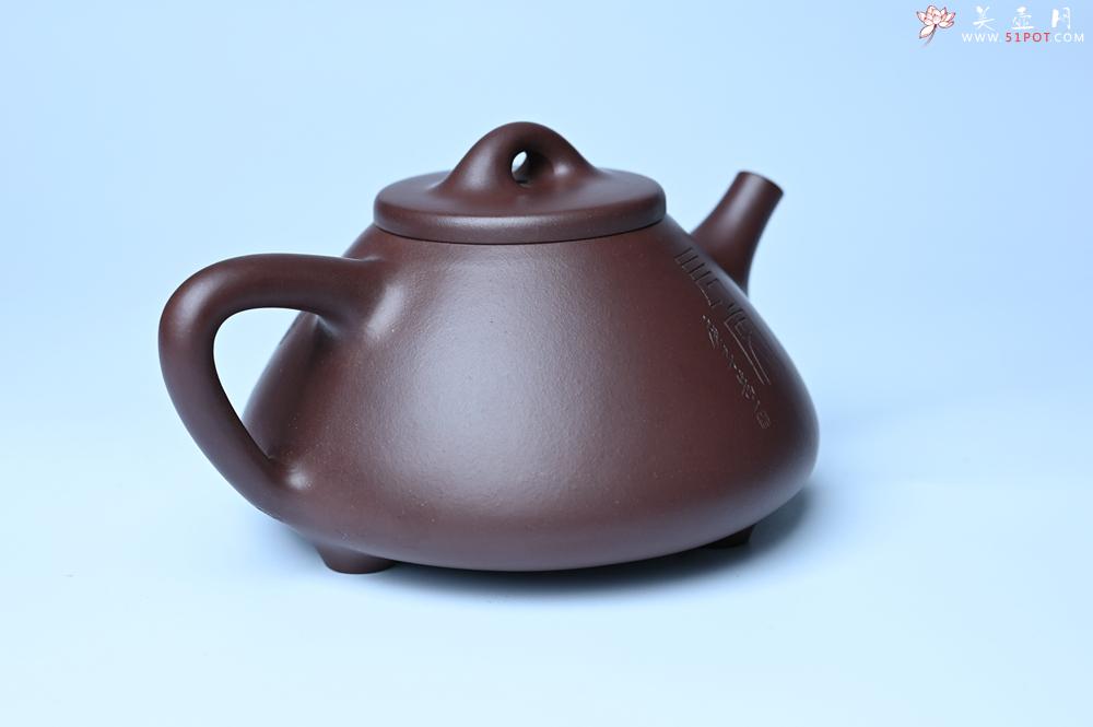 紫砂壶图片：特油润底曹青 全手工子冶石瓢 助工装饰菩萨坐骑瑞兽 - 美壶网