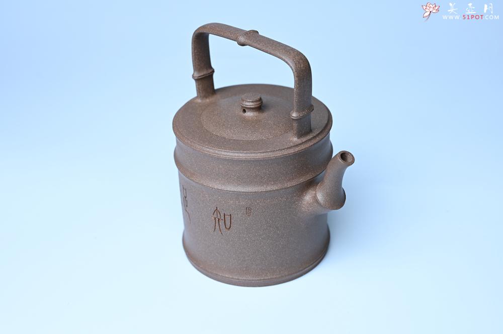 紫砂壶图片：美壶特惠 特好老段泥 精工知（知了）足（竹子）提梁 挺拔秀雅 - 美壶网