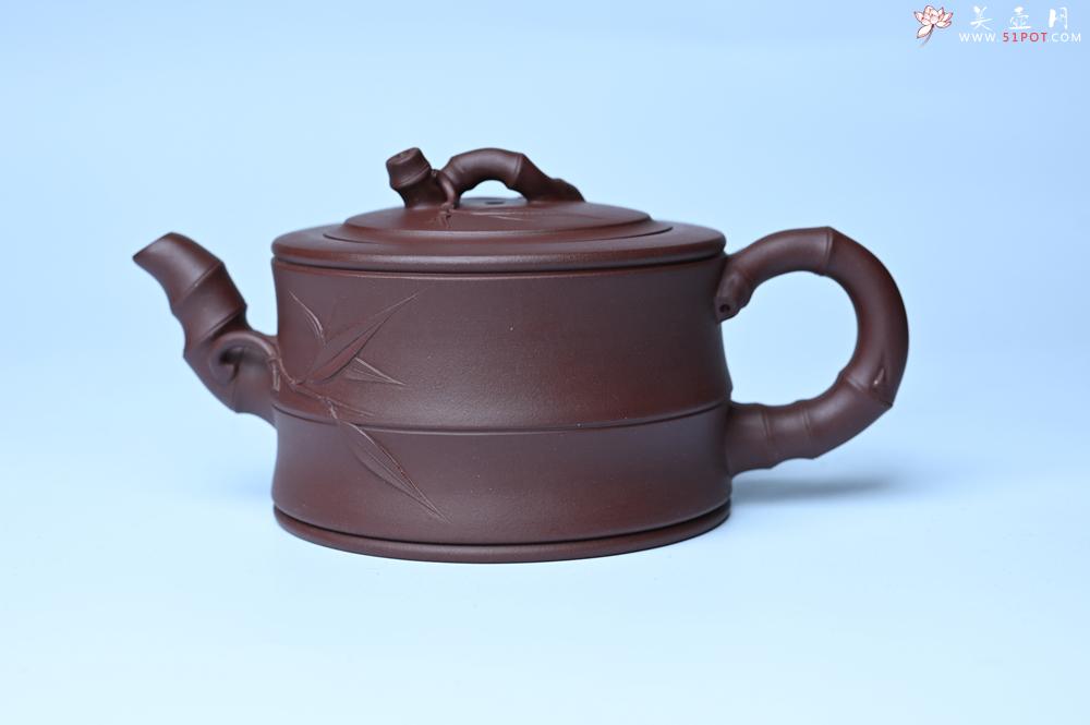 紫砂壶图片：美壶特惠 精致紫泥可心竹段壶 茶人醉爱 - 美壶网