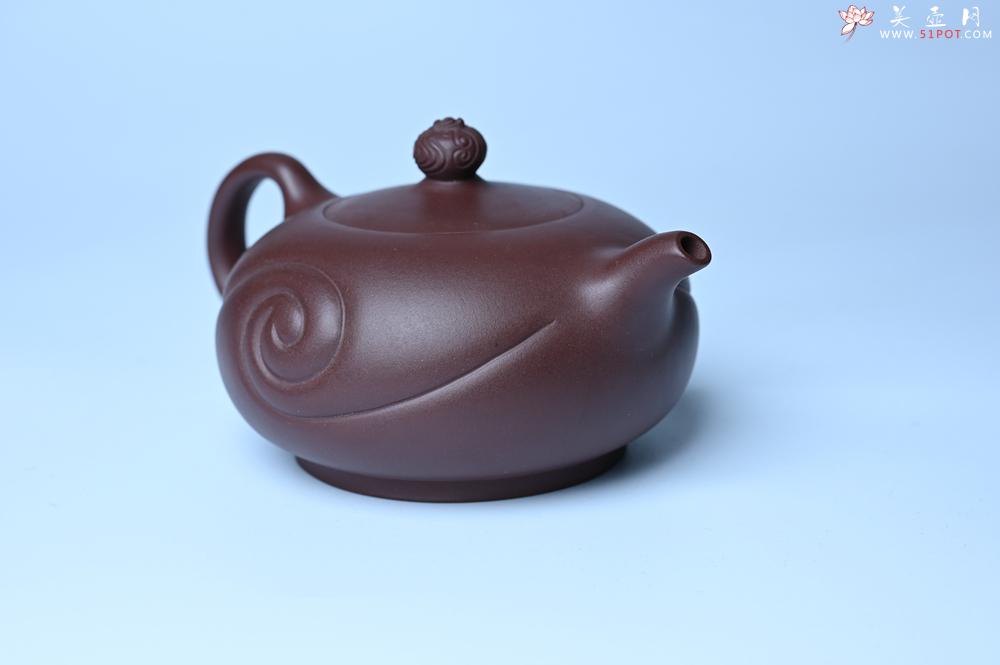 紫砂壶图片：美壶双11特惠 盖花泥 精工油润老紫泥如意半珠 茶人醉爱 - 美壶网