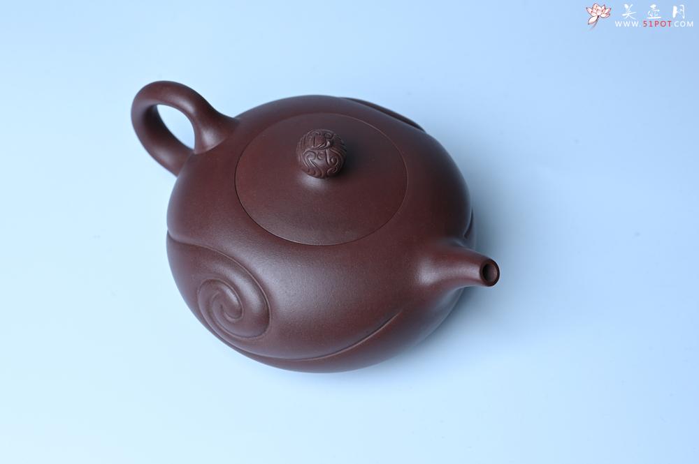 紫砂壶图片：美壶双11特惠 盖花泥 精工油润老紫泥如意半珠 茶人醉爱 - 美壶网