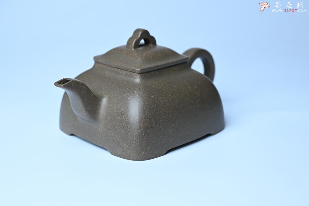 紫砂壶图片：实力派张海艳全手工蟹壳老青段泥精工弧菱壶 - 美壶网