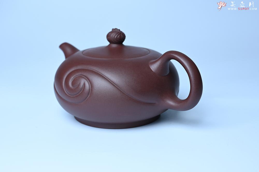 紫砂壶图片：美壶双11特惠 盖花泥 精工油润老紫泥如意半珠 茶人醉爱 - 美壶网