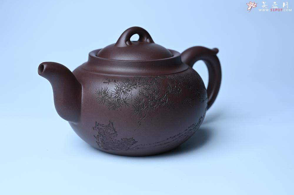紫砂壶图片：特油润底曹青 全手工大蕴存心壶 卡盖难度相当大 明月松间照 清泉石上流 期待与亲结缘 - 美壶网