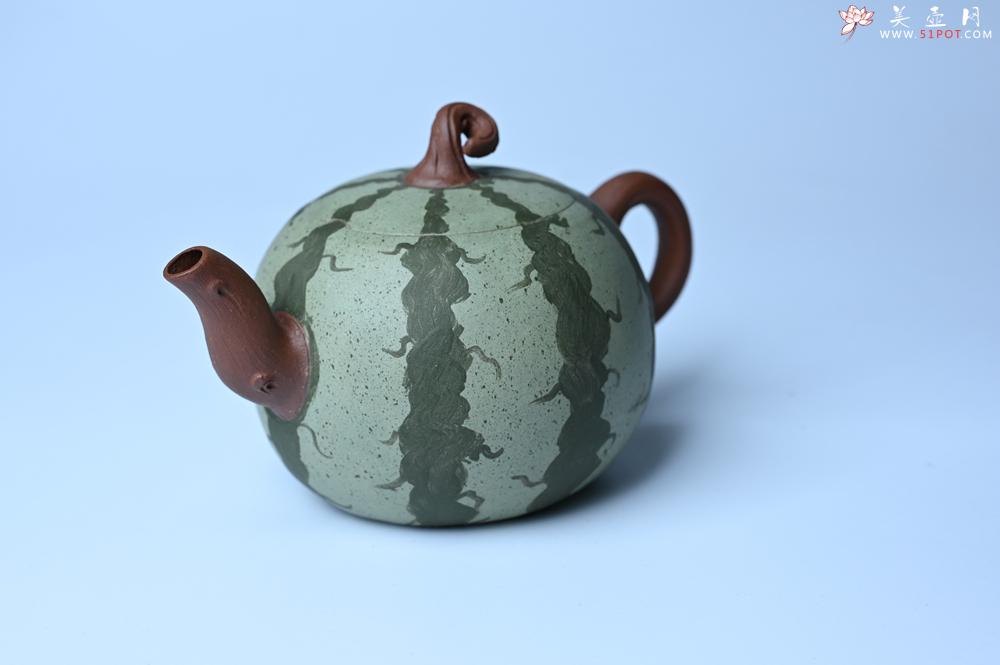 紫砂壶图片：美壶特惠 精致西瓜紫砂壶 茶人醉爱 - 美壶网