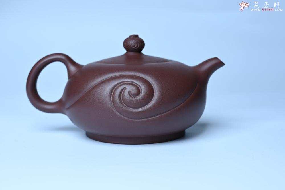 紫砂壶图片：美壶双11特惠 盖花泥 精工油润老紫泥如意半珠 茶人醉爱 - 美壶网