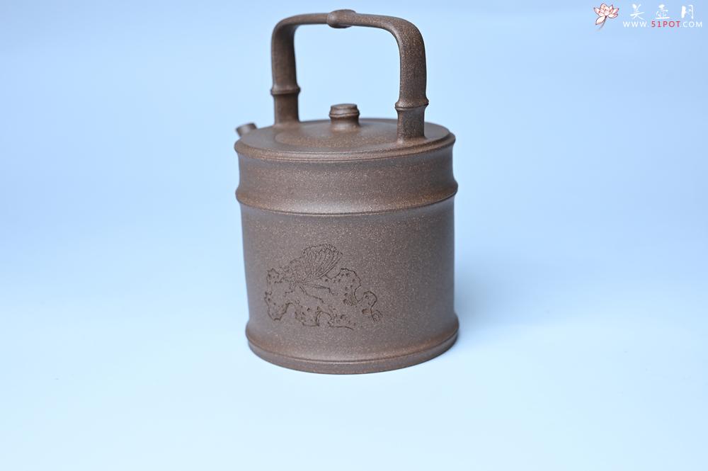 紫砂壶图片：美壶特惠 特好老段泥 精工知（知了）足（竹子）提梁 挺拔秀雅 - 美壶网