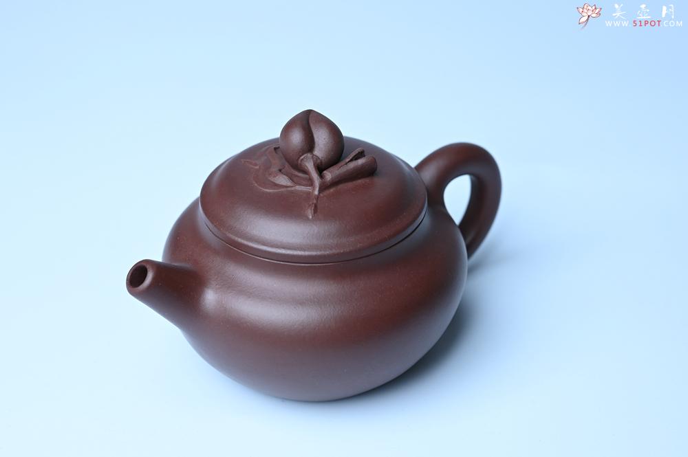 紫砂壶图片：特好老紫泥全手工寿桃壶 茶人醉爱 - 美壶网