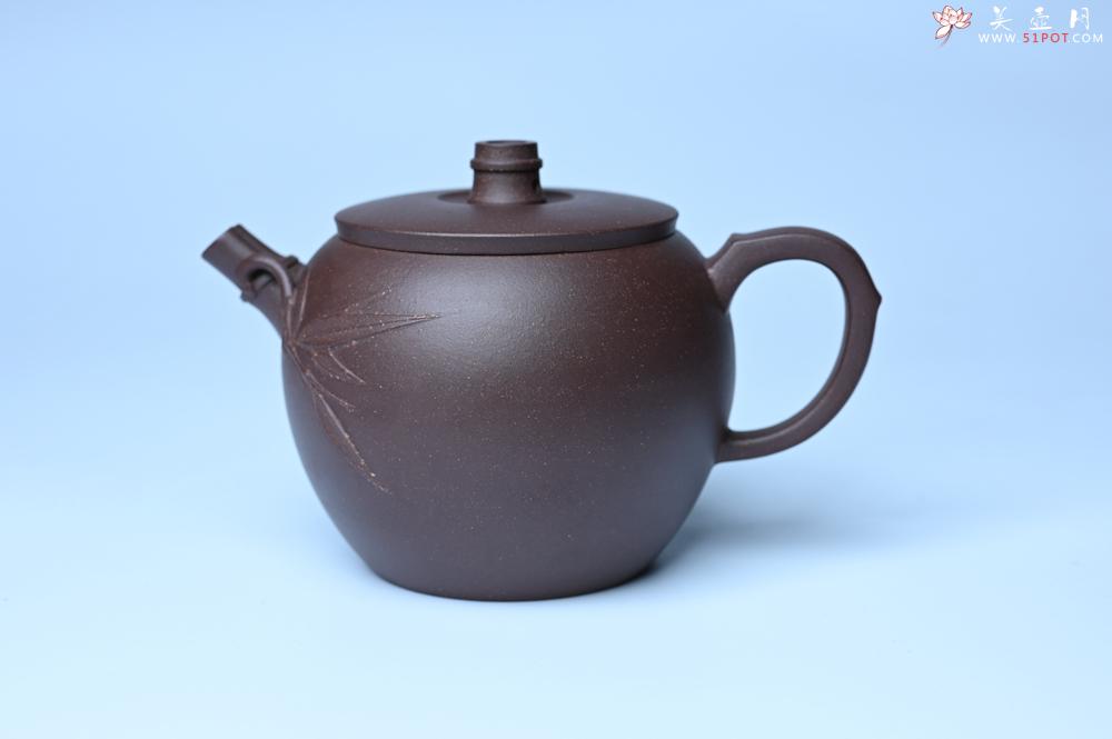 紫砂壶图片：美壶特惠 精致紫泥竹巨轮壶 茶人醉爱 - 美壶网
