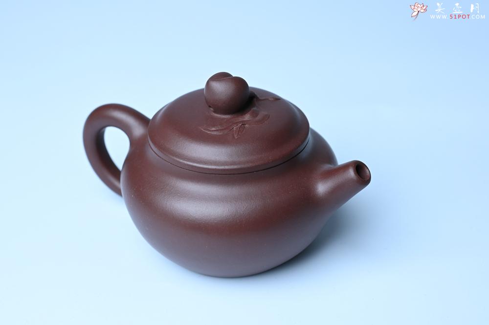 紫砂壶图片：特好老紫泥全手工寿桃壶 茶人醉爱 - 美壶网