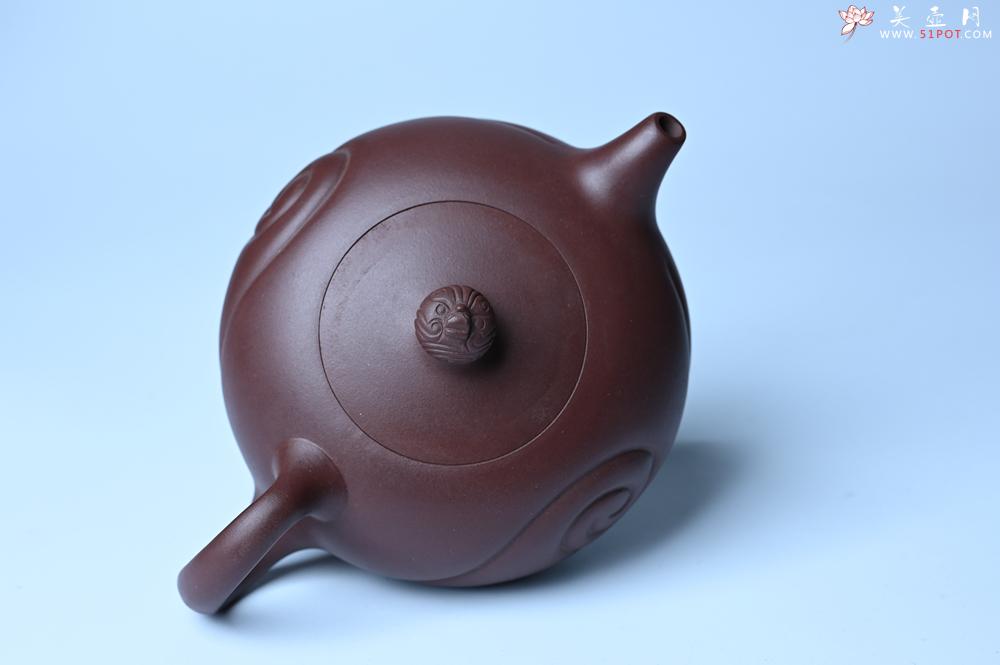 紫砂壶图片：美壶双11特惠 盖花泥 精工油润老紫泥如意半珠 茶人醉爱 - 美壶网