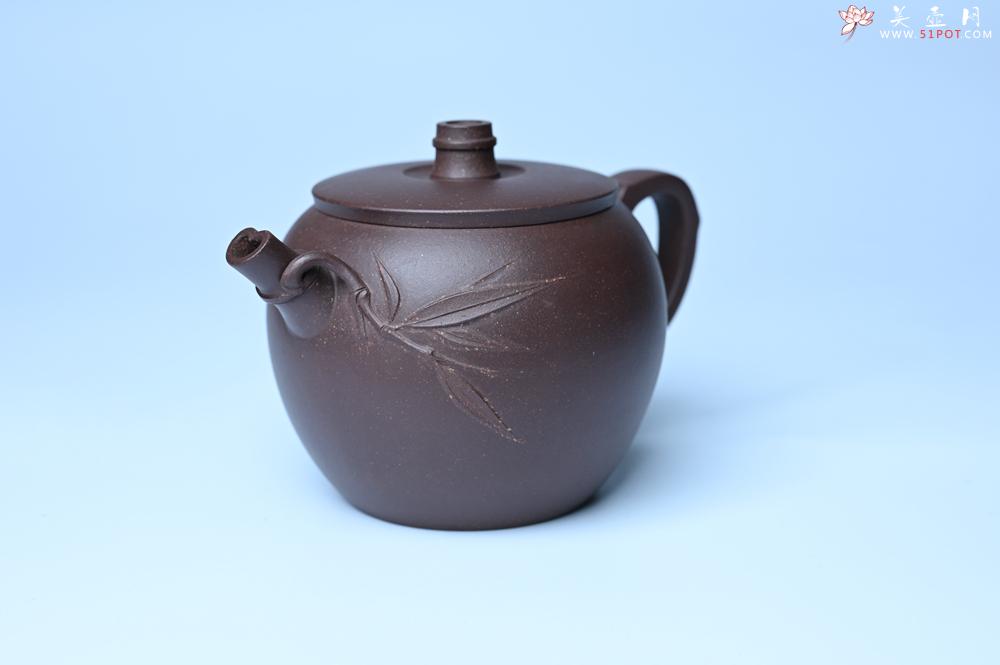 紫砂壶图片：美壶特惠 精致紫泥竹巨轮壶 茶人醉爱 - 美壶网